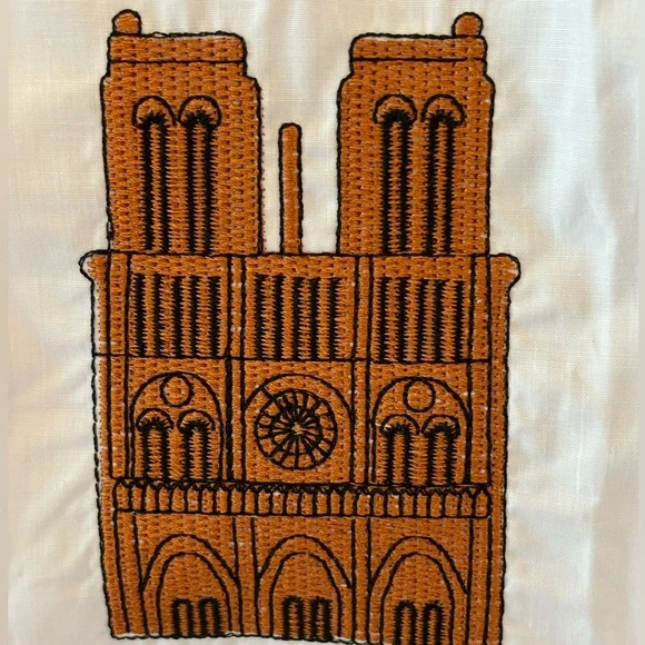 Embroidery Paris Cotton Button Down Top - Picture 3 of 7